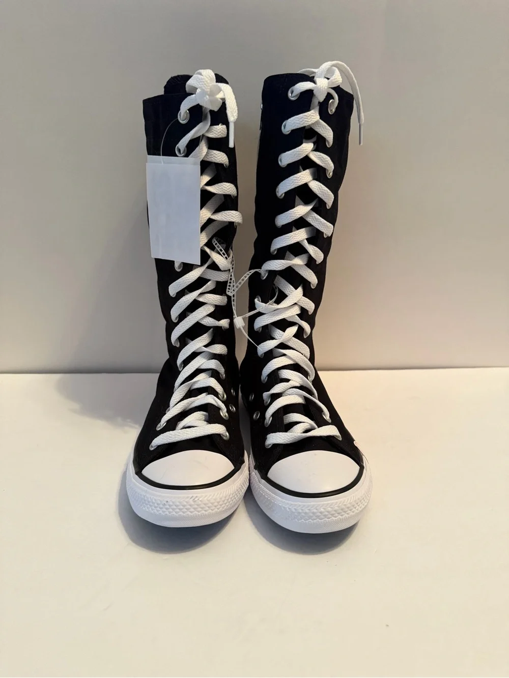 NWT Converse Chuck Taylor Black knee high Lace-Up Sneakers with White Accents